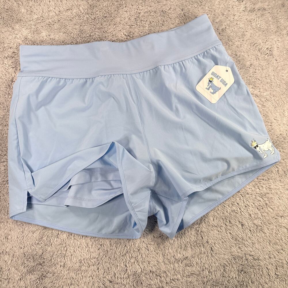 Goat USA Women's Woven Shorts Back Zip Pocket Performance Casual Blue Sz Large - Picture 3 of 8